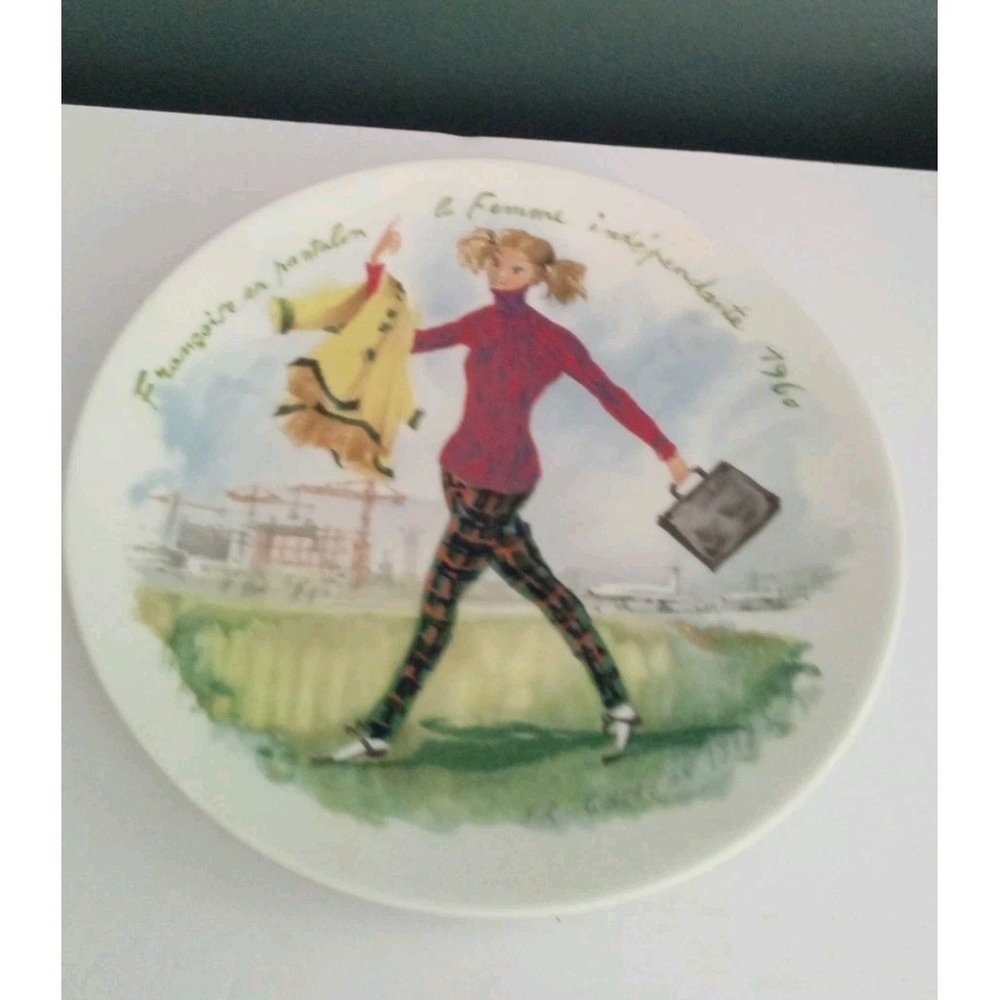 Collectible Decorative Plate Independent Woman Art Plate 1960s
